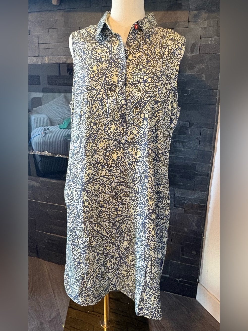 Columbia Navy and yellow Floral Sleeveless Dress